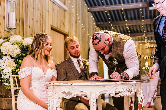 Alcumlow Wedding Barn Photography - Aimee & Mike-336