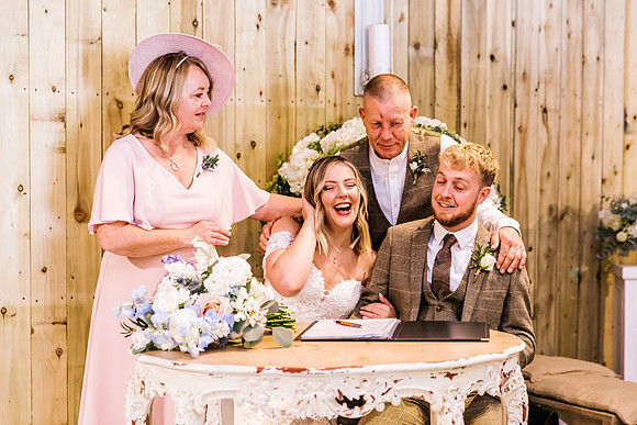 Alcumlow Wedding Barn Photography - Aimee & Mike-350